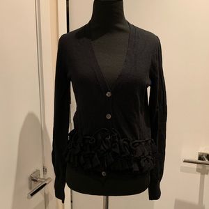 J Crew Black 100% merino wool cardigan